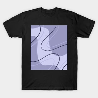 Light Blue and Gray Geometric Art Shapes and Lines T-Shirt